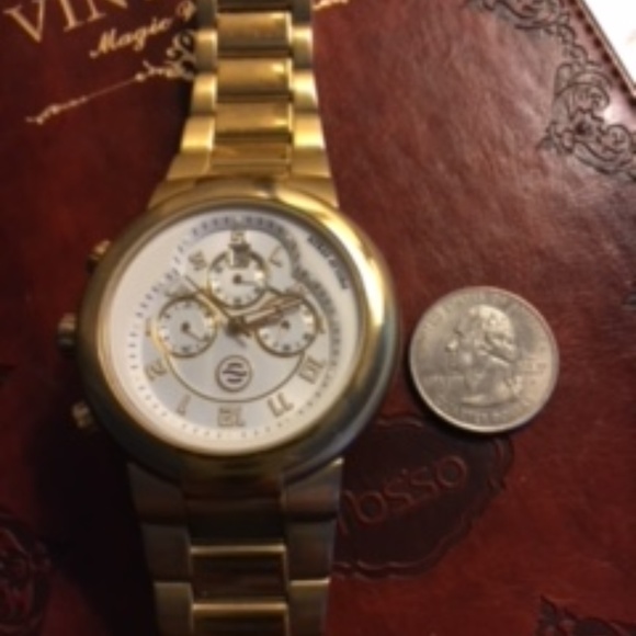 UNSEX  GOLD Philip Stein CLASSIC ROUND CHRONOGRAPH - Picture 2 of 5